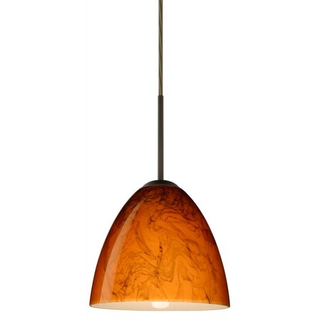 Besa Lighting Besa Vila Pendant Bronze Habanero 1x60W Medium Base 1JC-4470HB-BR